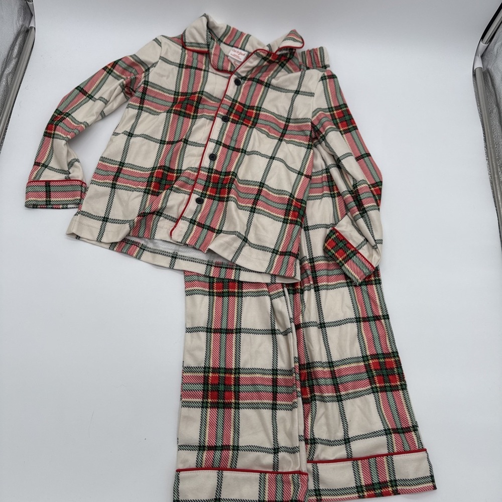 Cat &‎ Jack Girls 5T Pajama Set Plaid Polyester Soft Nwt